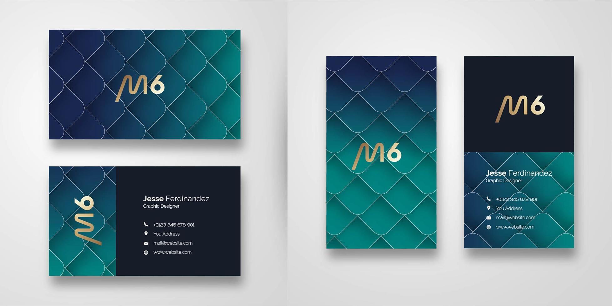 Abstract Green Gradient Business Card Template vector