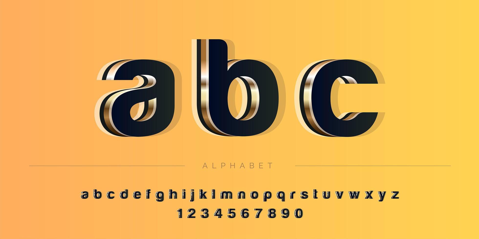 Abstract bold deep color theme 3D alphabet set vector