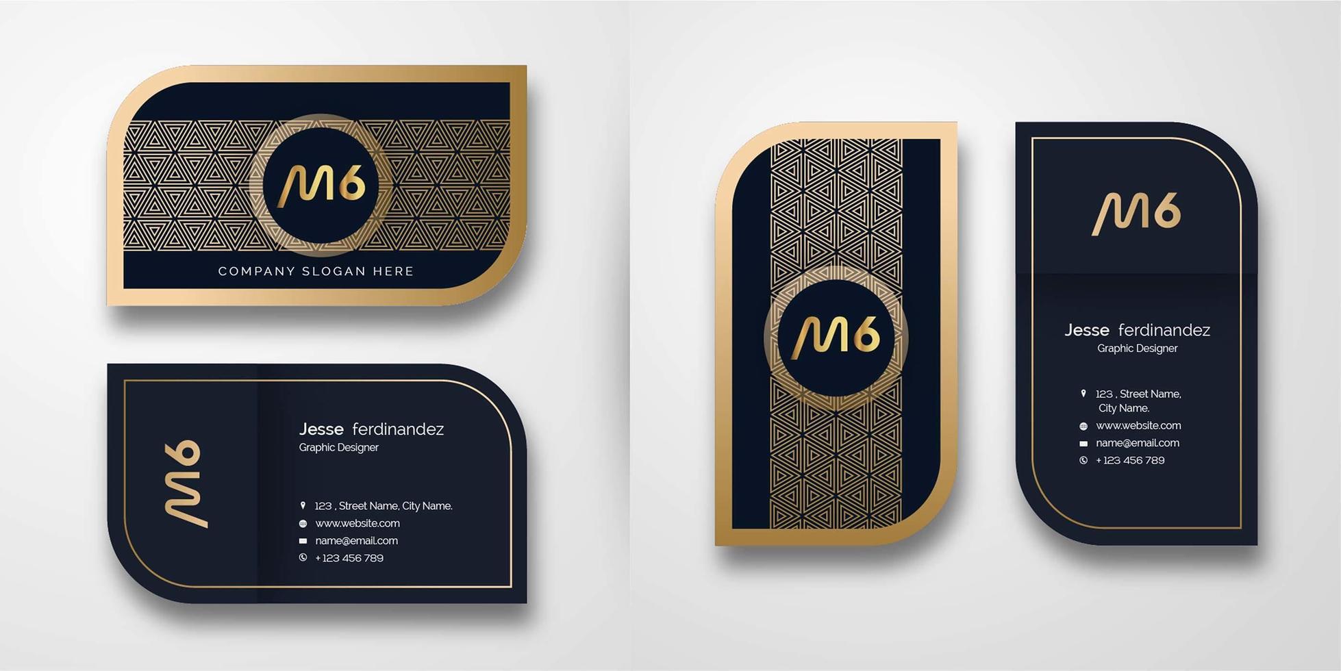 Abstract Luxury Gold Pattern  Business Card Template vector