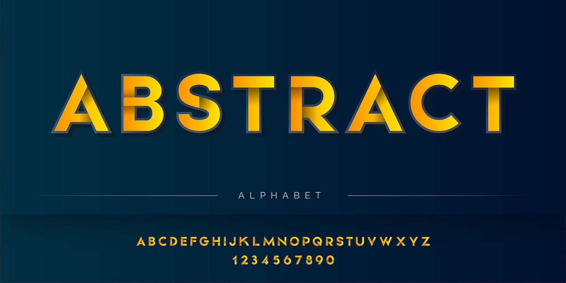 Shadow style alphabet set vector