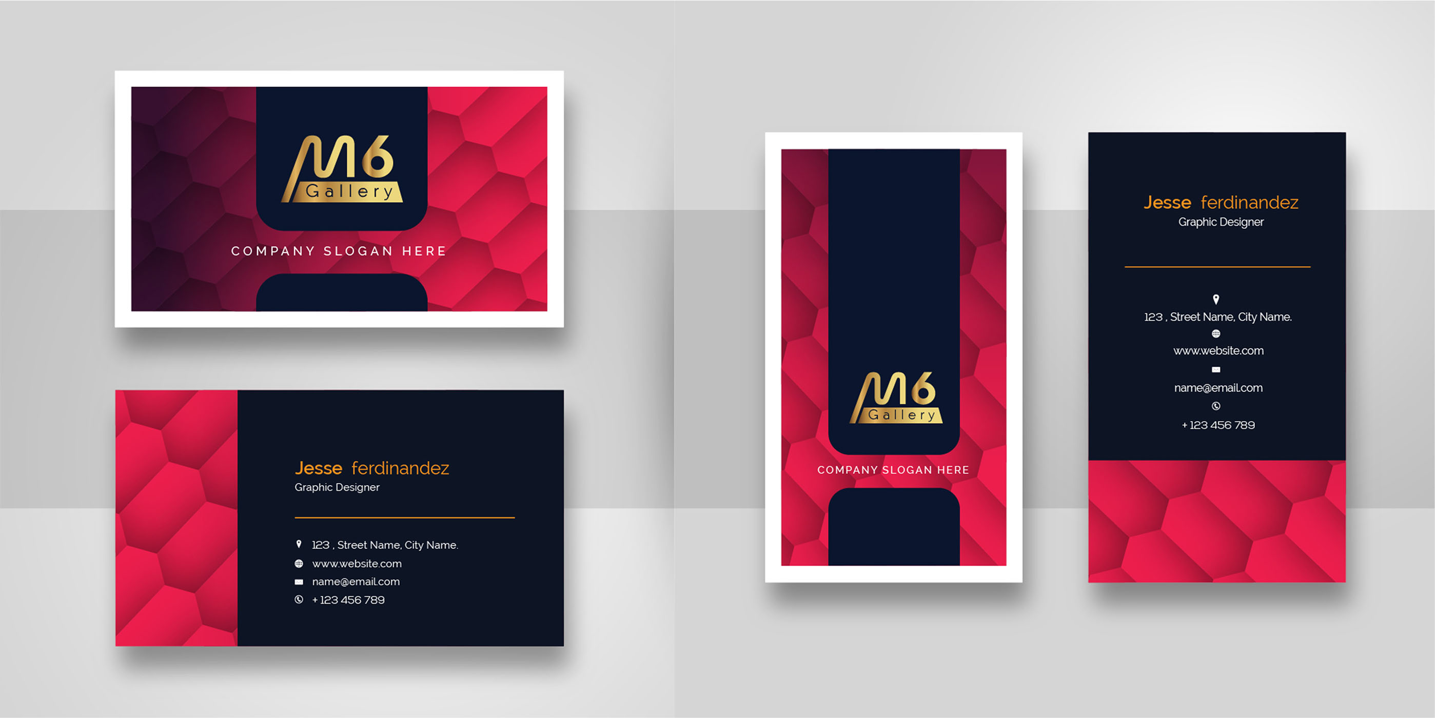 Abstract Red Gradient Business Card Template 691846 Vector Art at Vecteezy