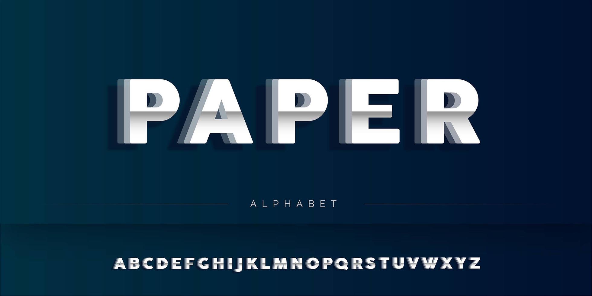 White paper cut alphabet set vector