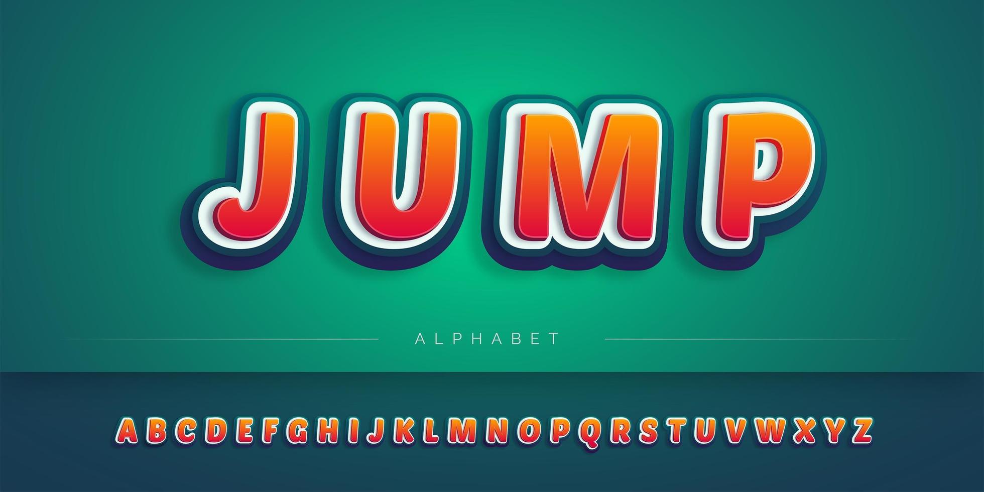 Layered 3D alphabet set vector