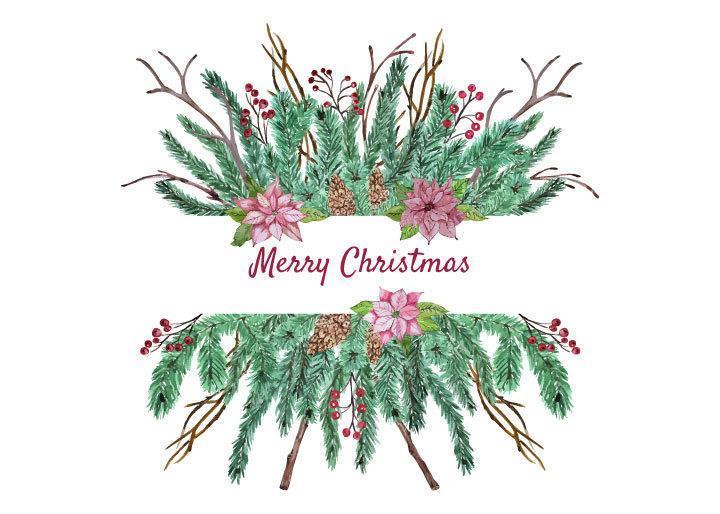 Christmas floral arrangement vector