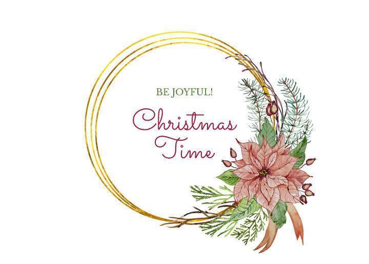 Christmas Wreath with poinsettia flower vector