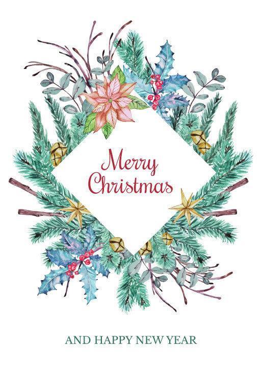 Merry Christmas diamond cutout wreath vector