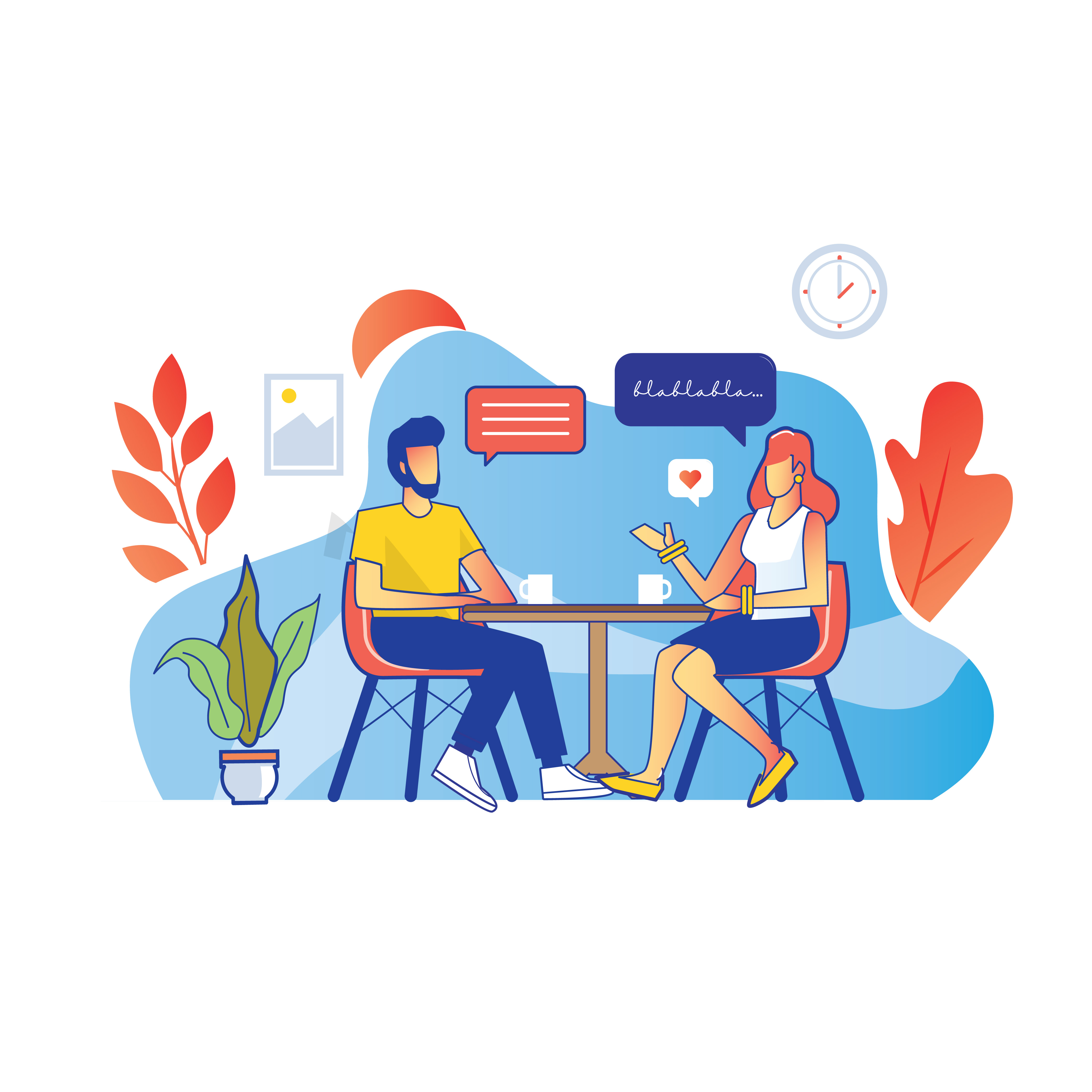 People sitting at a table talk and laugh Download Free Vectors, Clipart Graphics & Vector Art