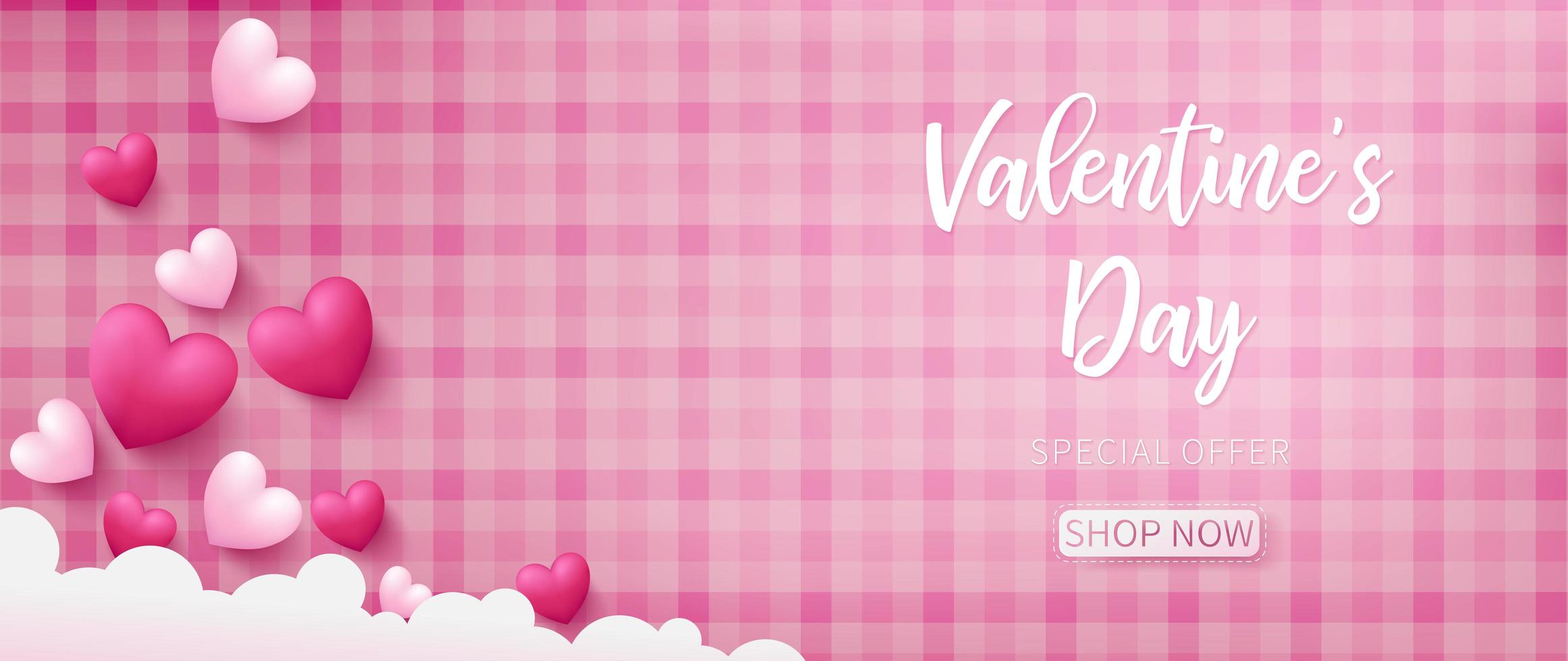 Valentine background with pink pattern vector