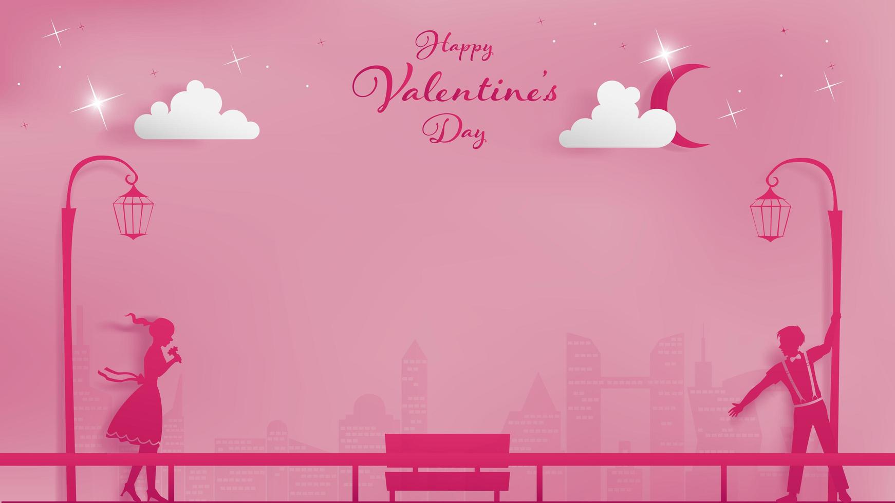 Magical moment in metropolis of valentine time vector