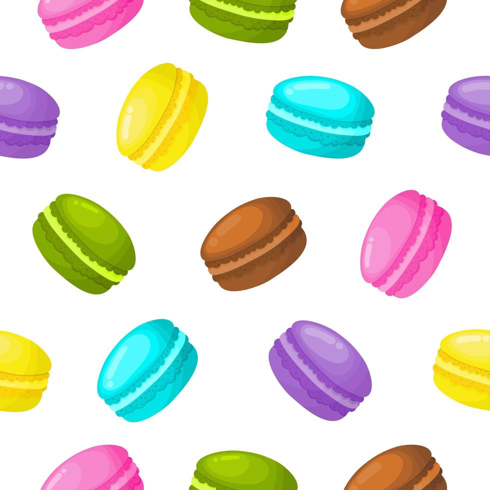 lindo dulce macarrón de patrones sin fisuras vector