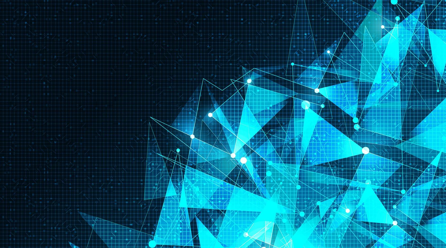 Cyber Futuristic Polygon Technology on Microchip Background. 691997