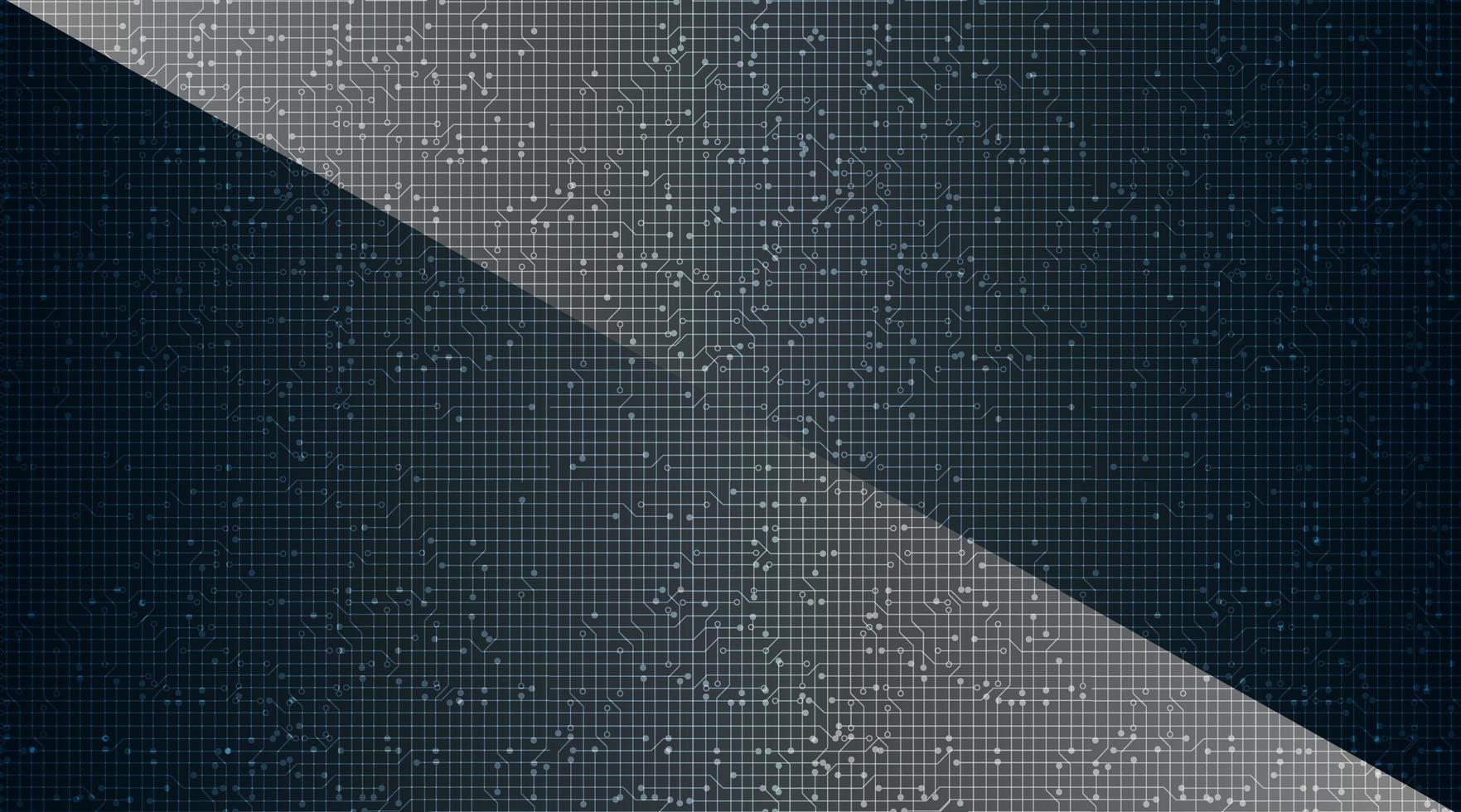 Dark Microchip on Technology Background. vector