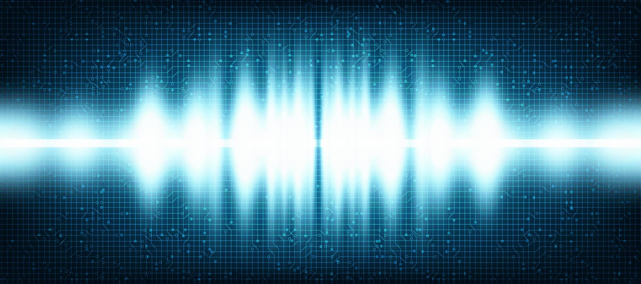 Light Digital Sound Wave On Technology background. vector