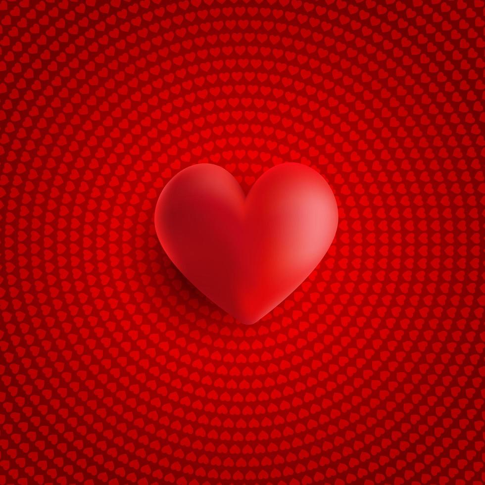 Fondo de San Valentín con corazón 3d vector