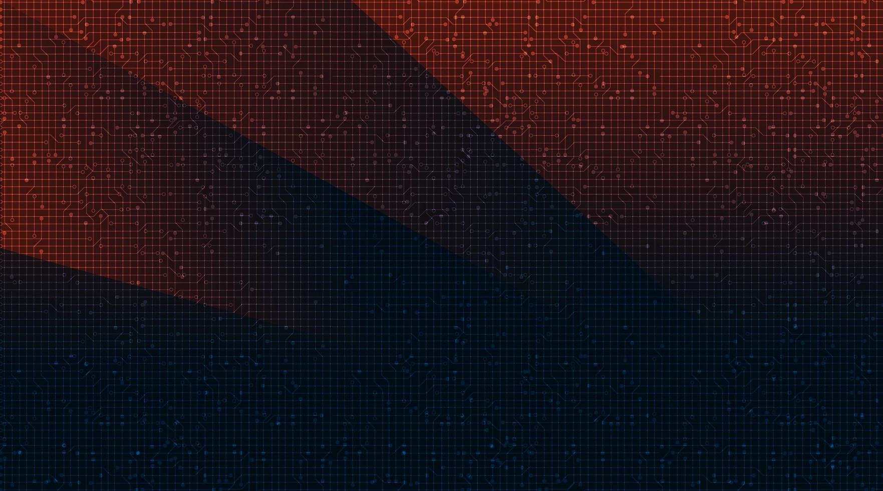 Red and Blue Circuit  Technology Background. vector