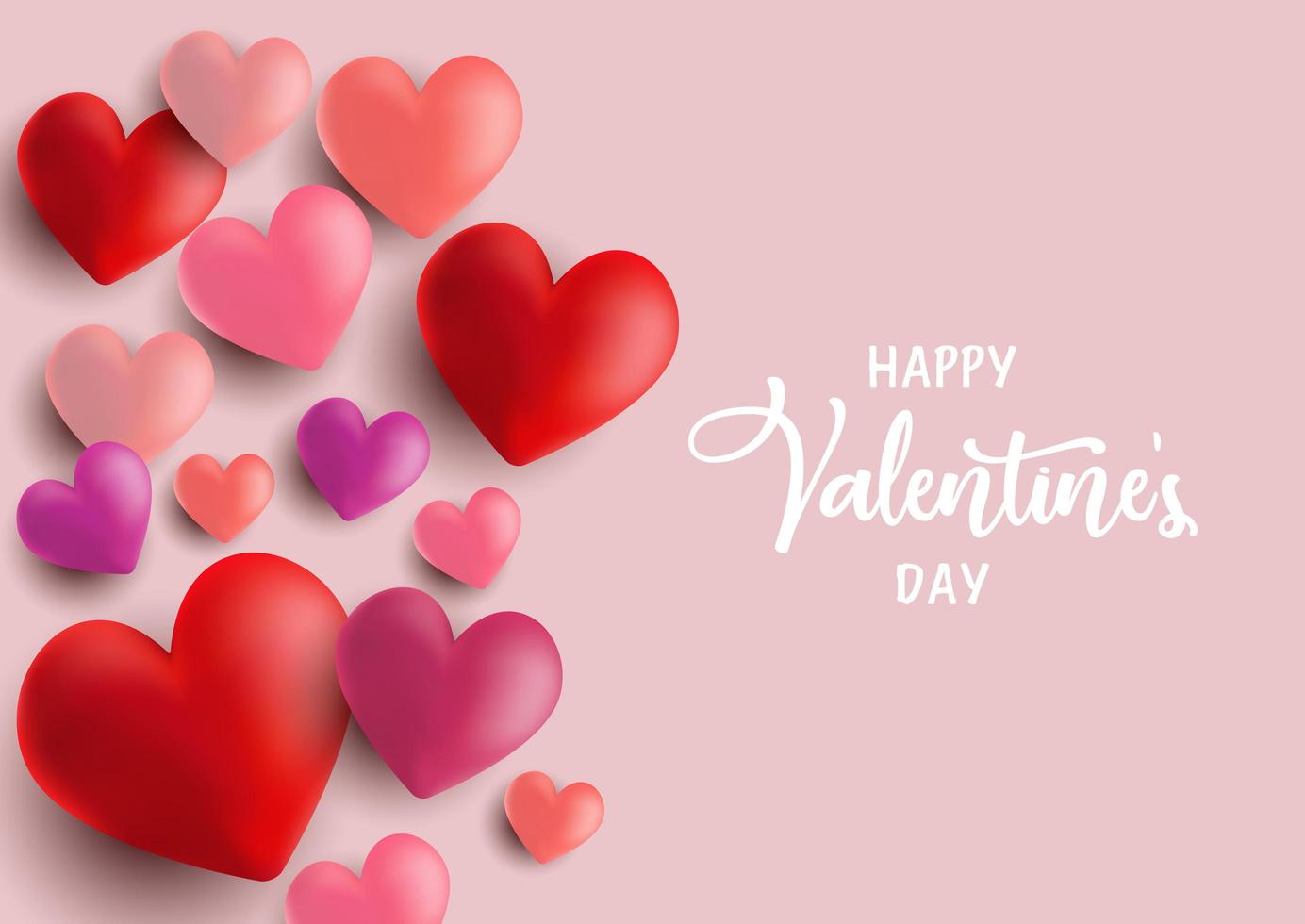 Valentine's Day hearts background vector