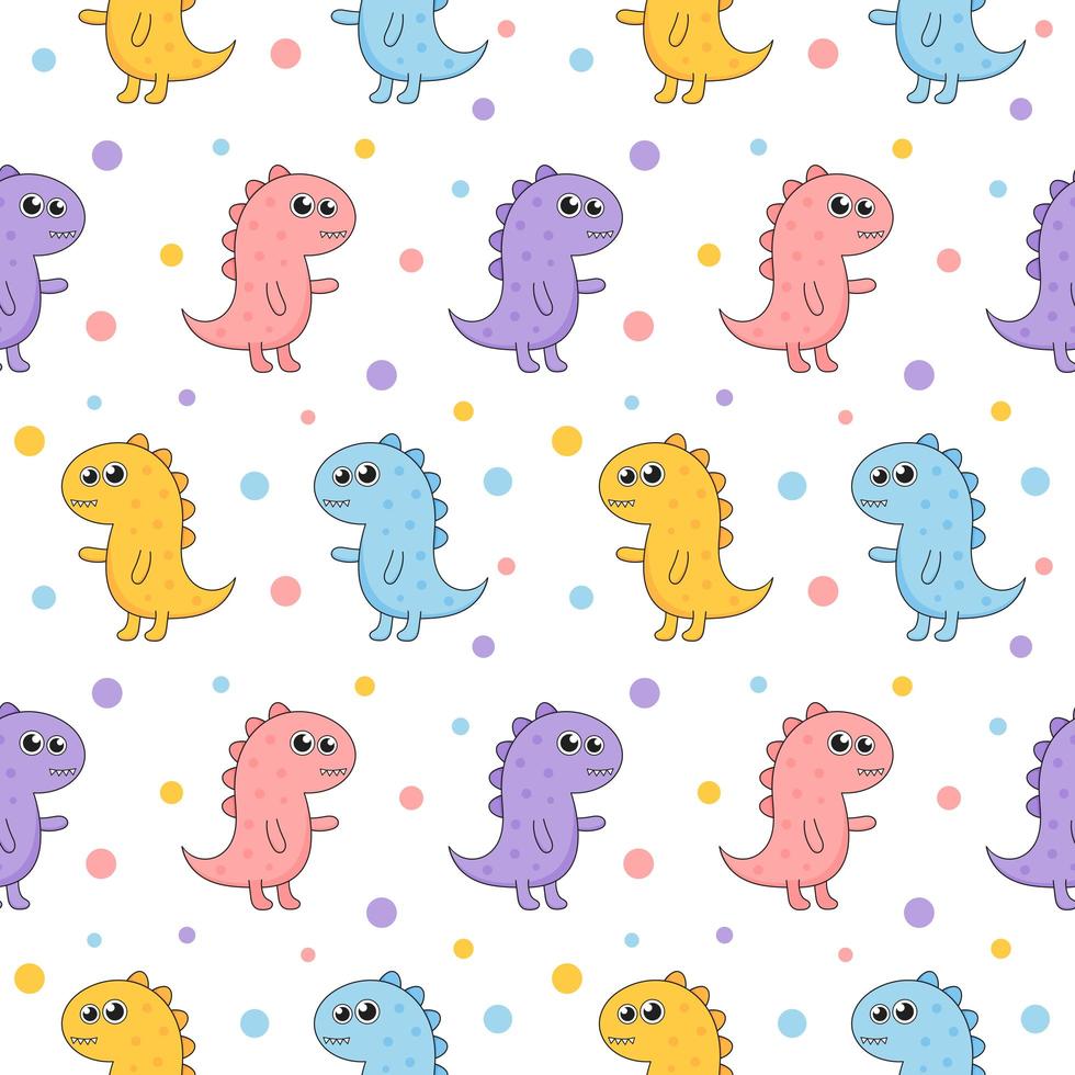 Seamless pattern cartoon dinosaur pattern  vector