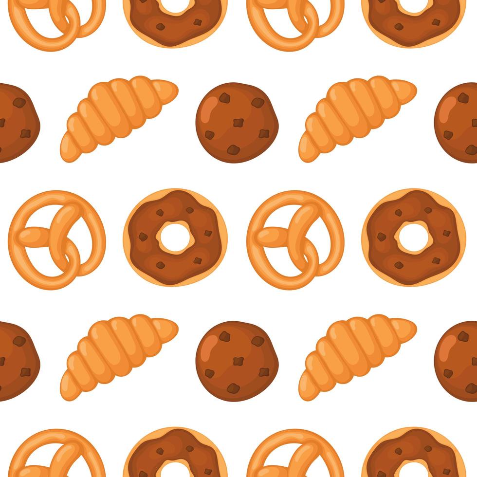 Bakery treats seamless pattern vector
