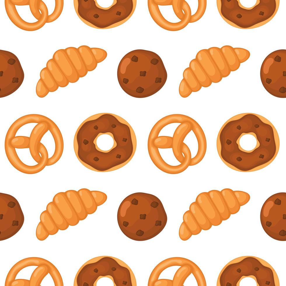 Bakery treats seamless pattern vector