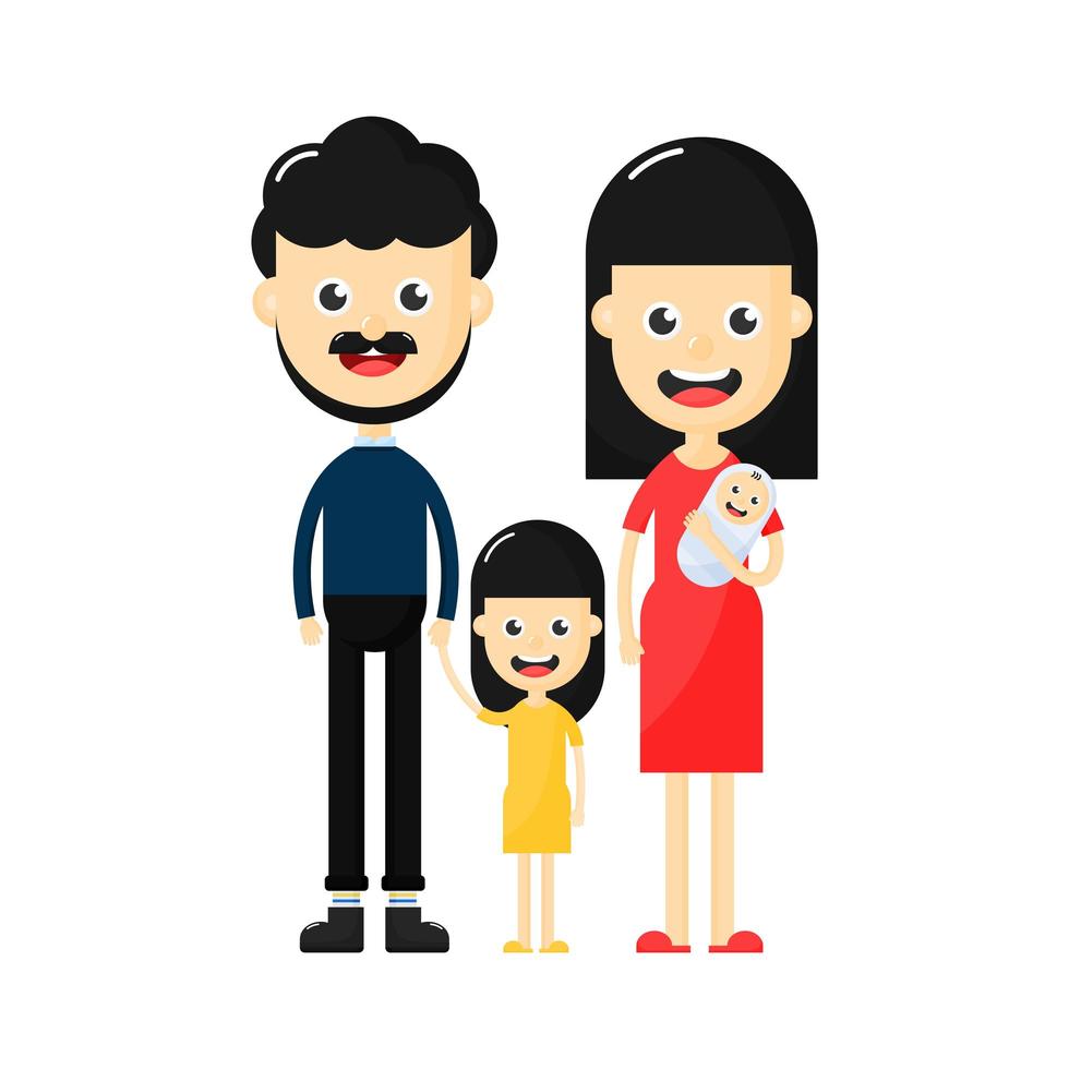 Personajes familiares felices vector