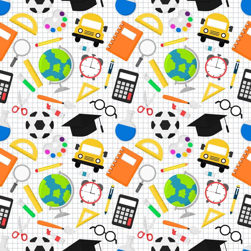 Back to school seamless pattern vector