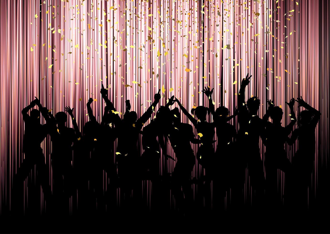 Party crowd on a confetti background vector