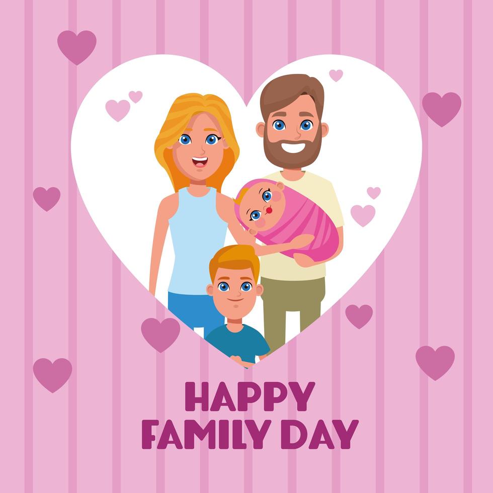 Happy family day card vector