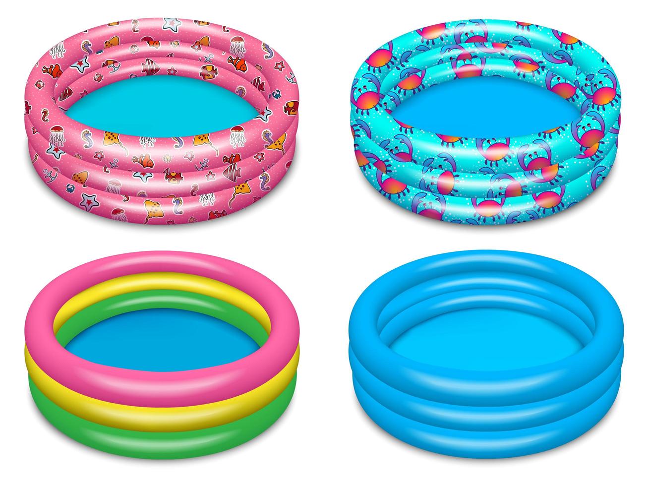 inflatable pool set vector