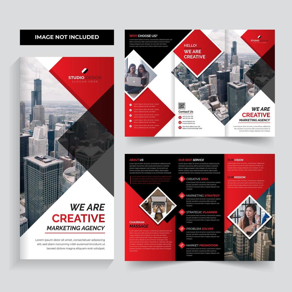 Red Color Corporate Business Brochure Template Design vector