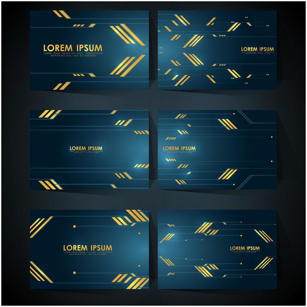 luxury technology business card template vector