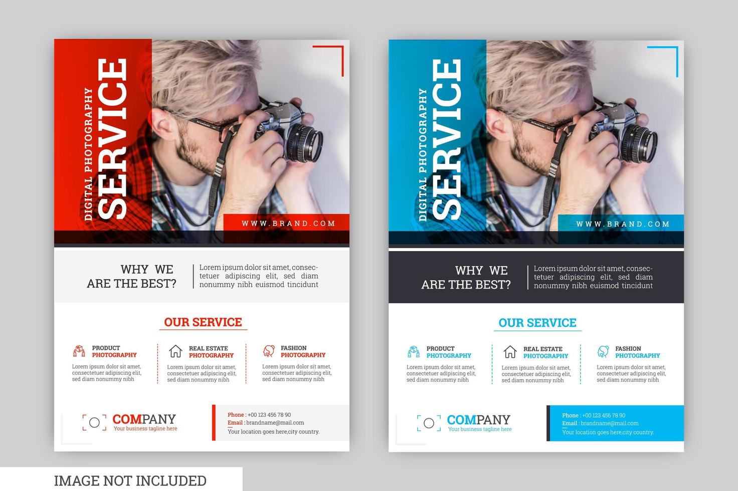 Red and Blue Modern and clean business flyer template vector