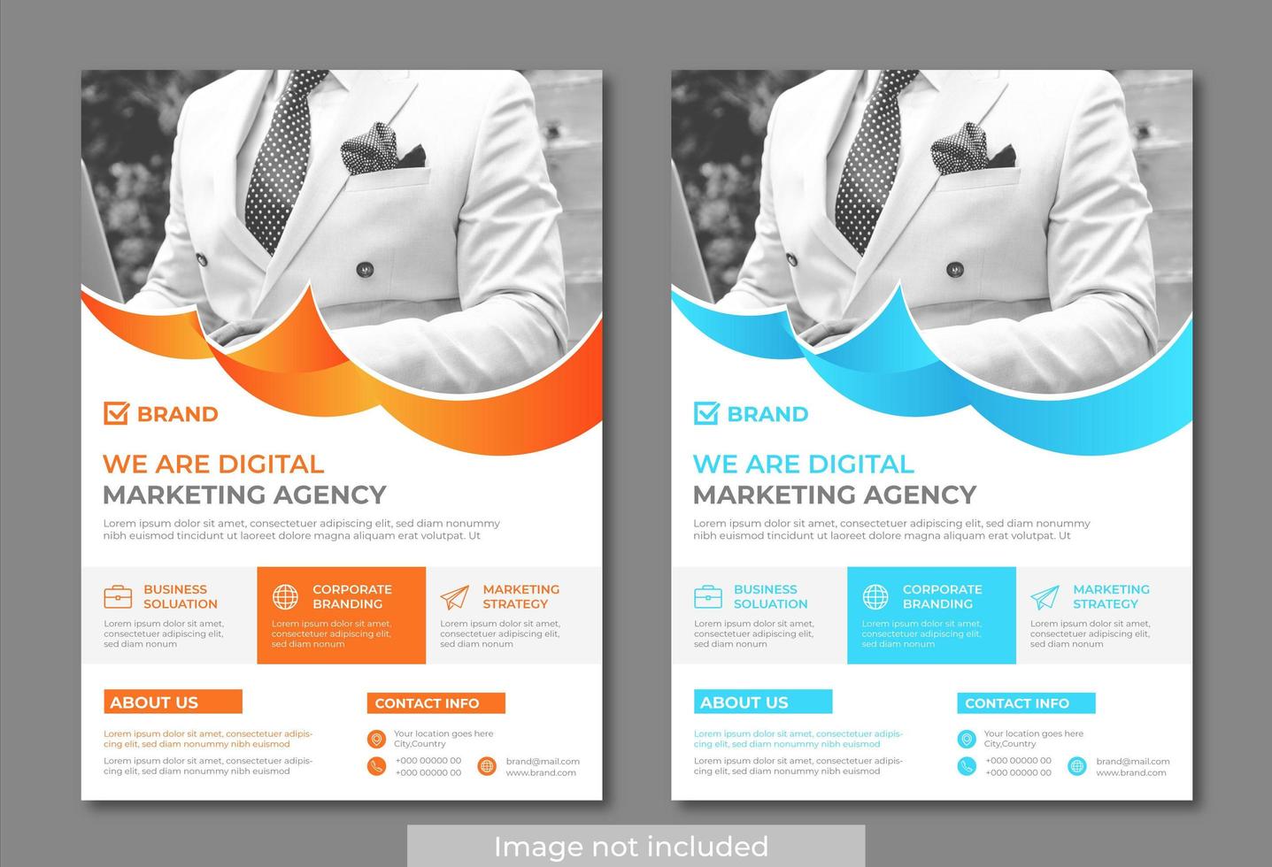 Curved Design Modern and clean business flyer template vector