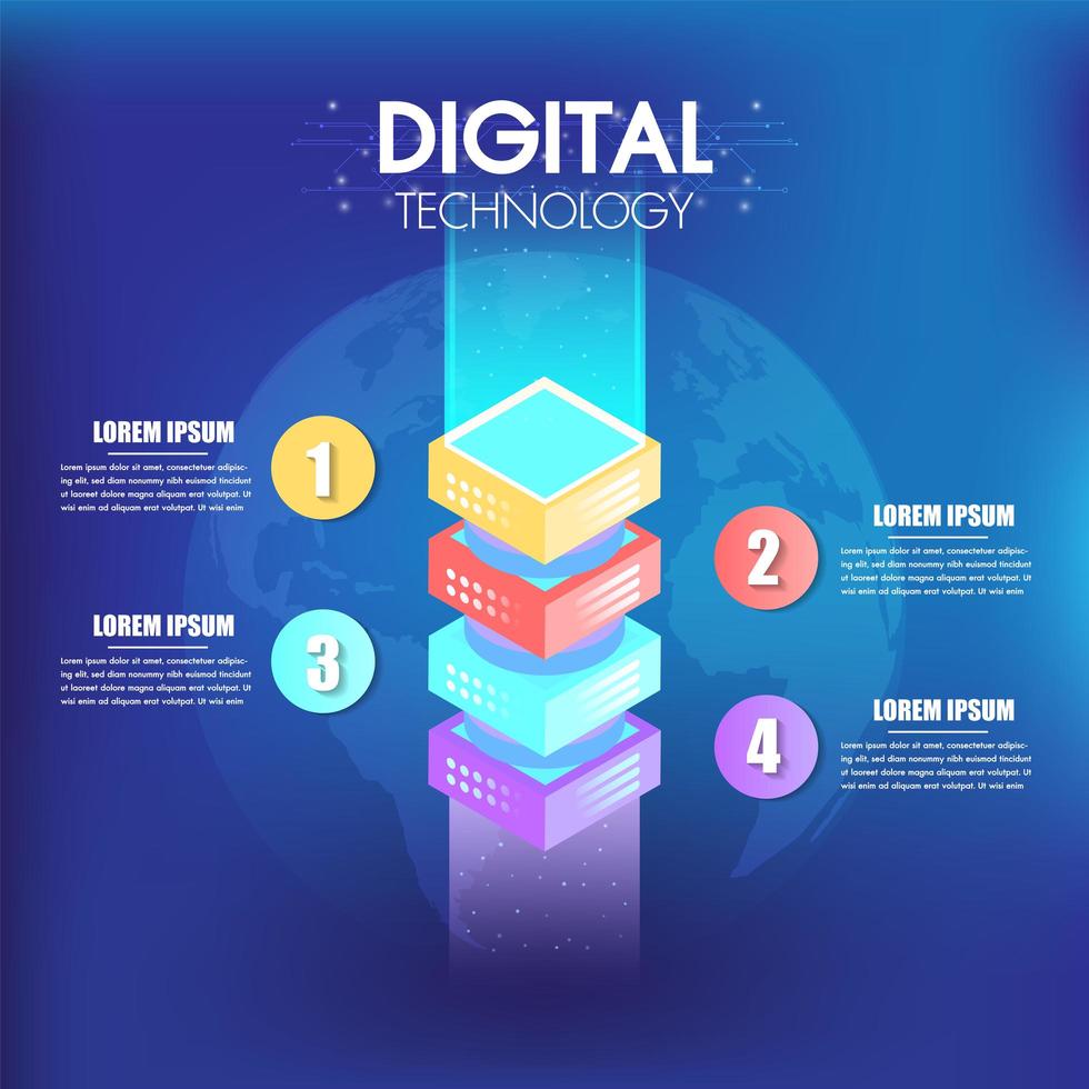 Diseño de infografías isométricas 4 opciones o pasos para negocios vector