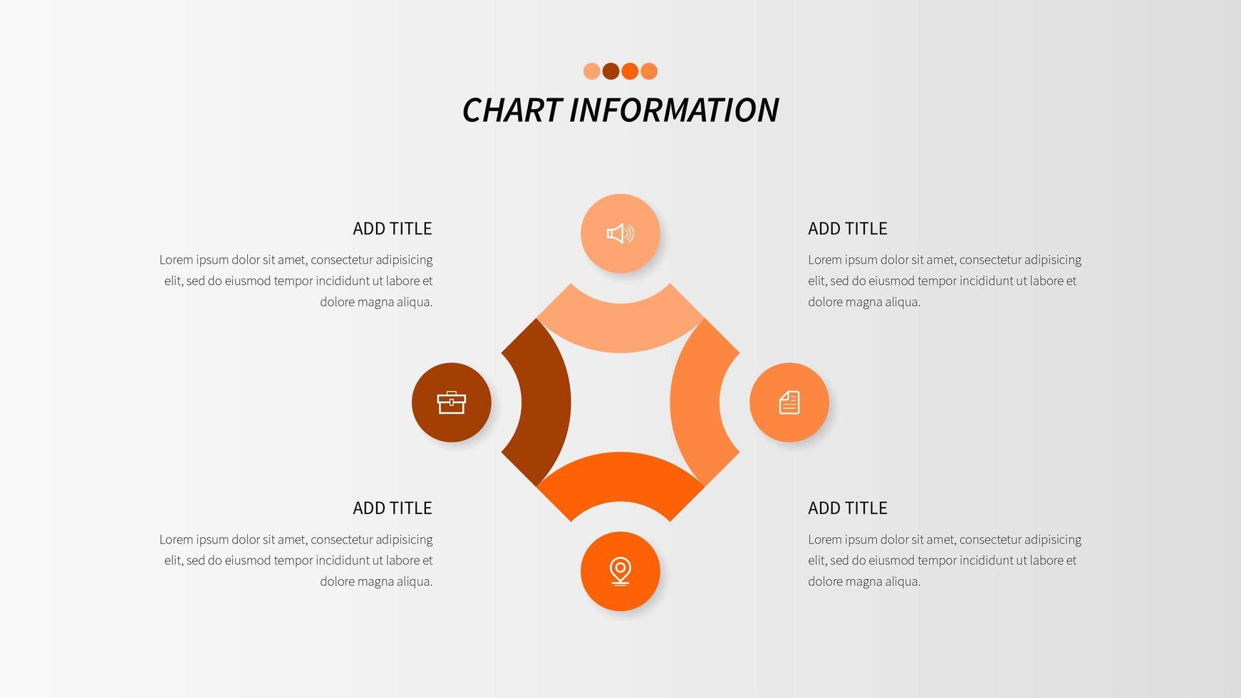 Infografía lógica de bucle con 4 pasos vector