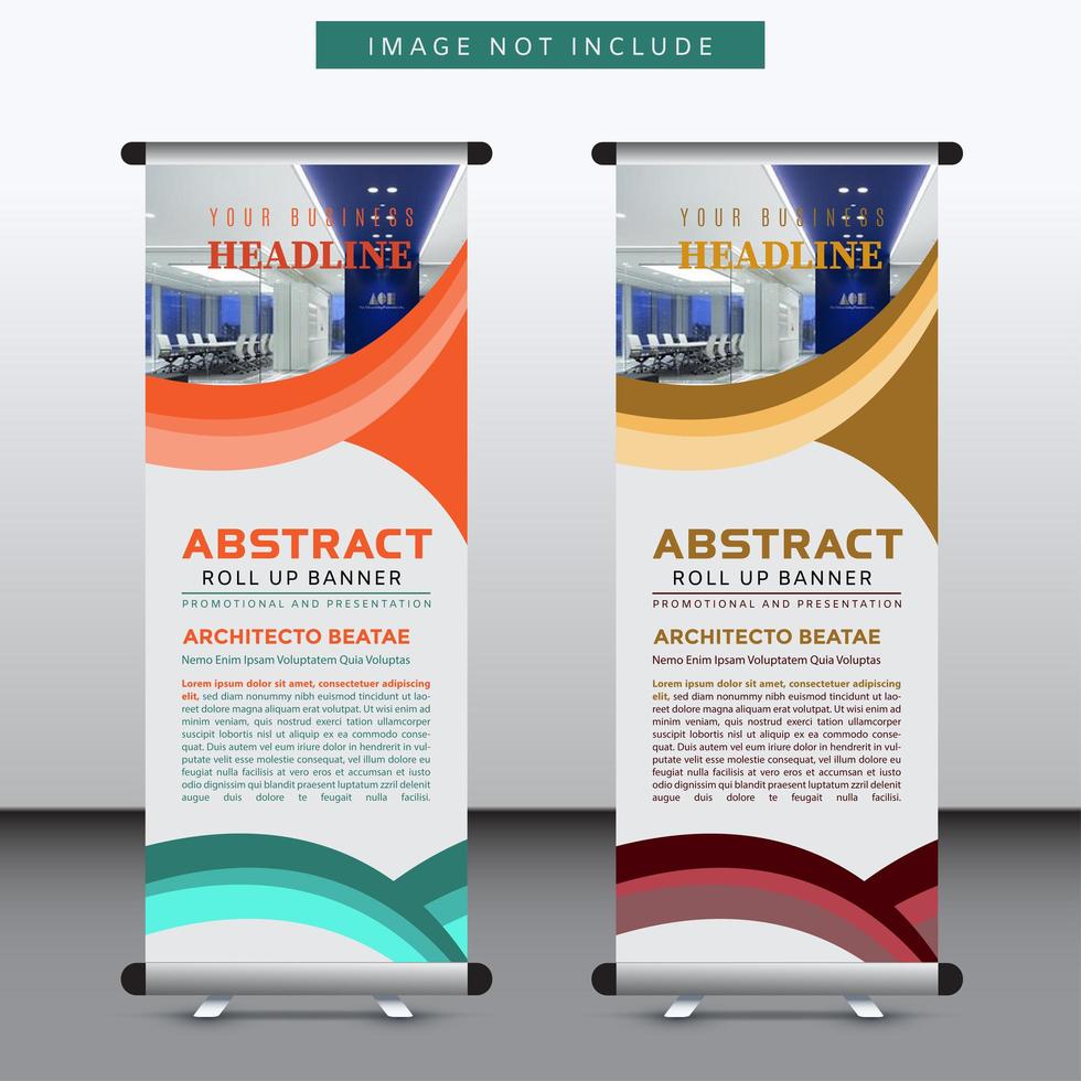 vertical curved design banner template vector
