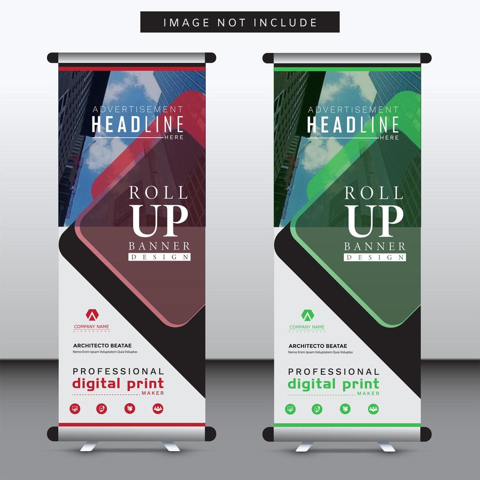 vertical banner design with rounded diamond shapes vector