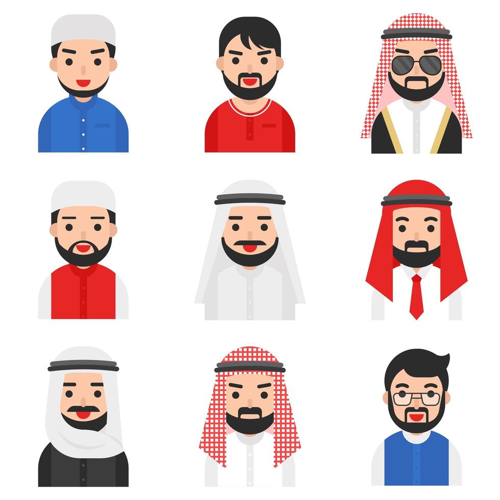 Set of Muslim men vector