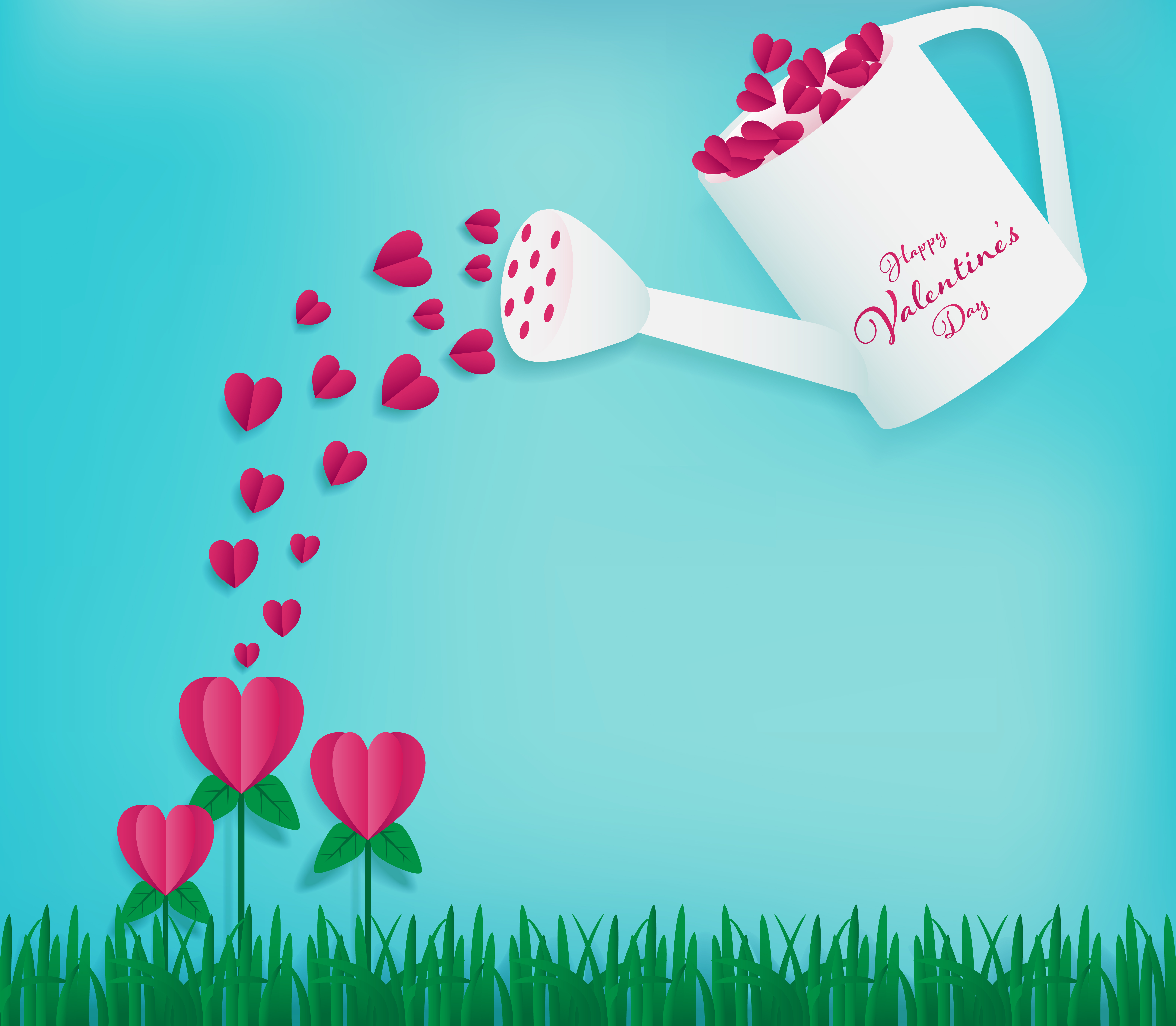 Watering can full of red hearts 692191 Vector Art at Vecteezy