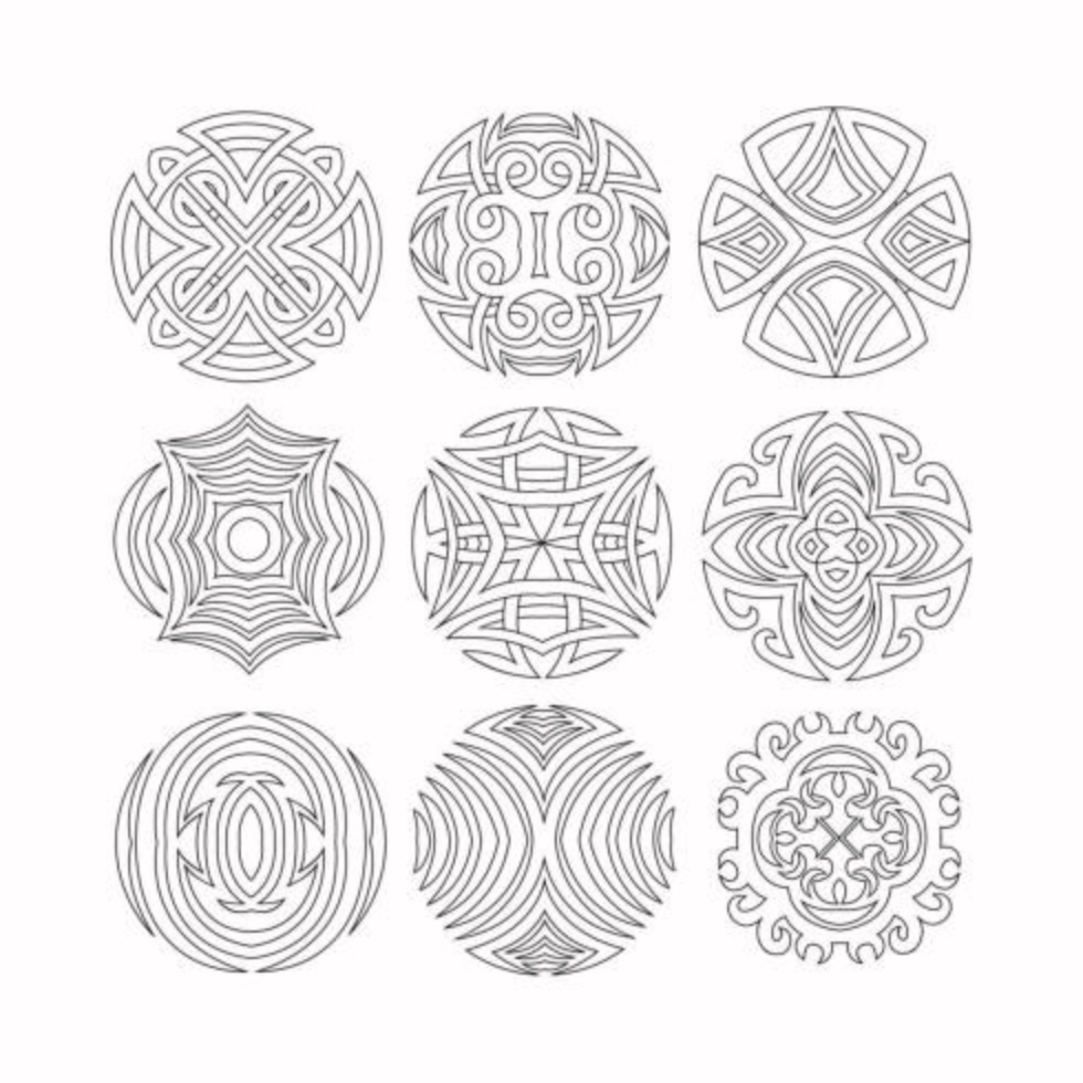 Spirograph Design Element Set vector