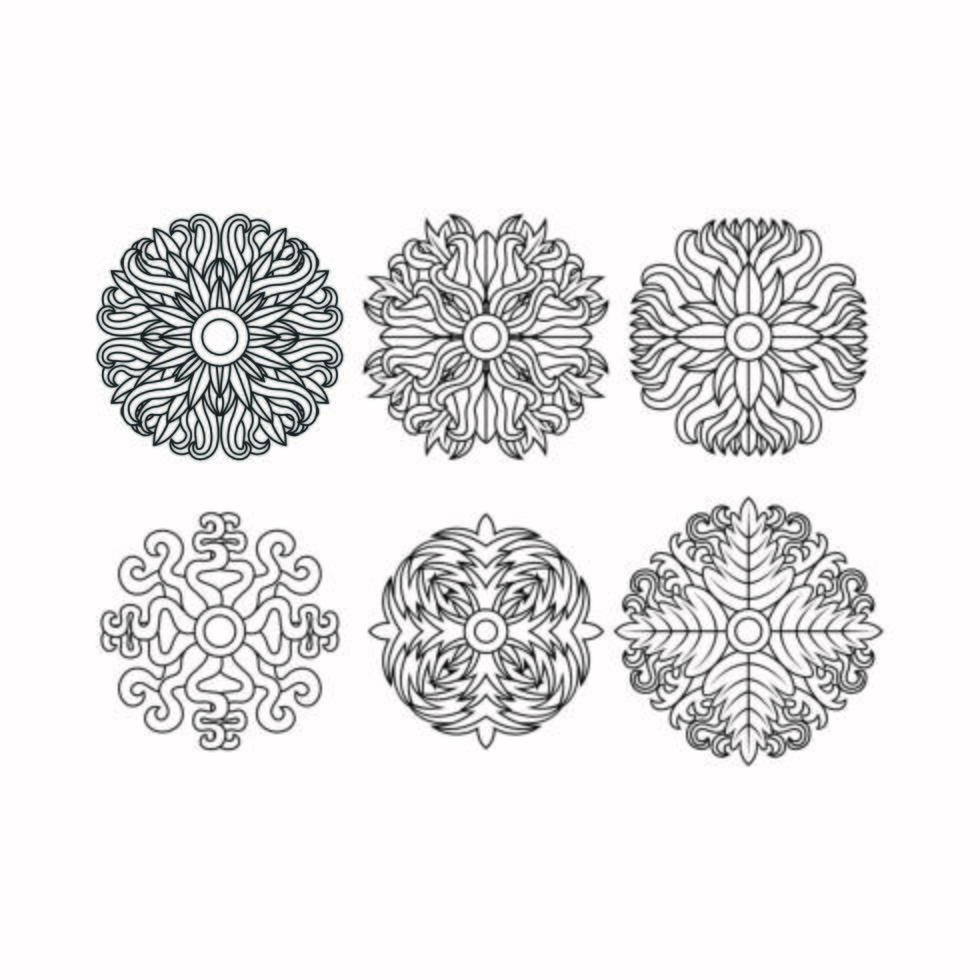 Conjunto de vectores de elementos de diseño de espirógrafo, concepto de hoja