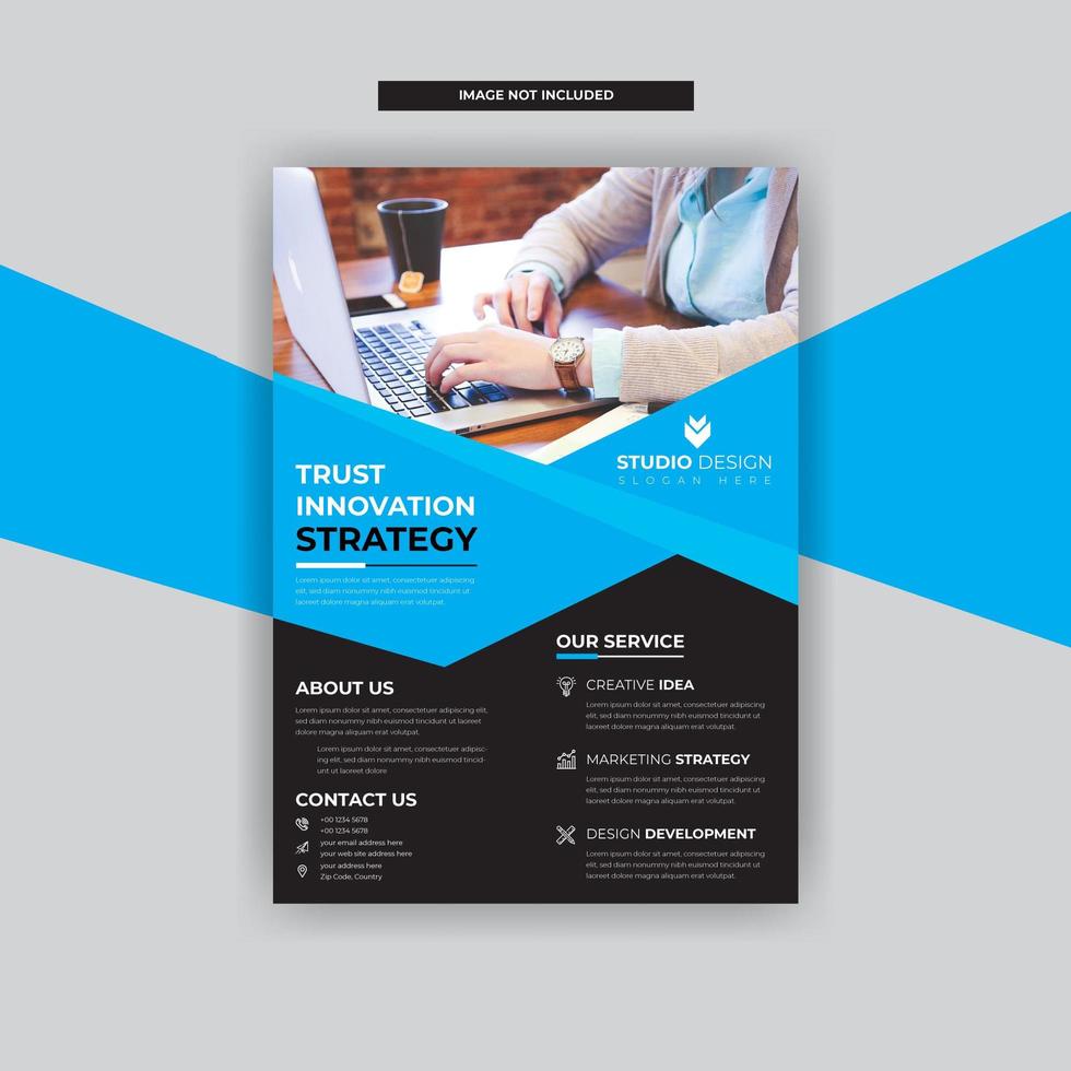 Blue Angled Design with Business Flyer Template Modern Design vector