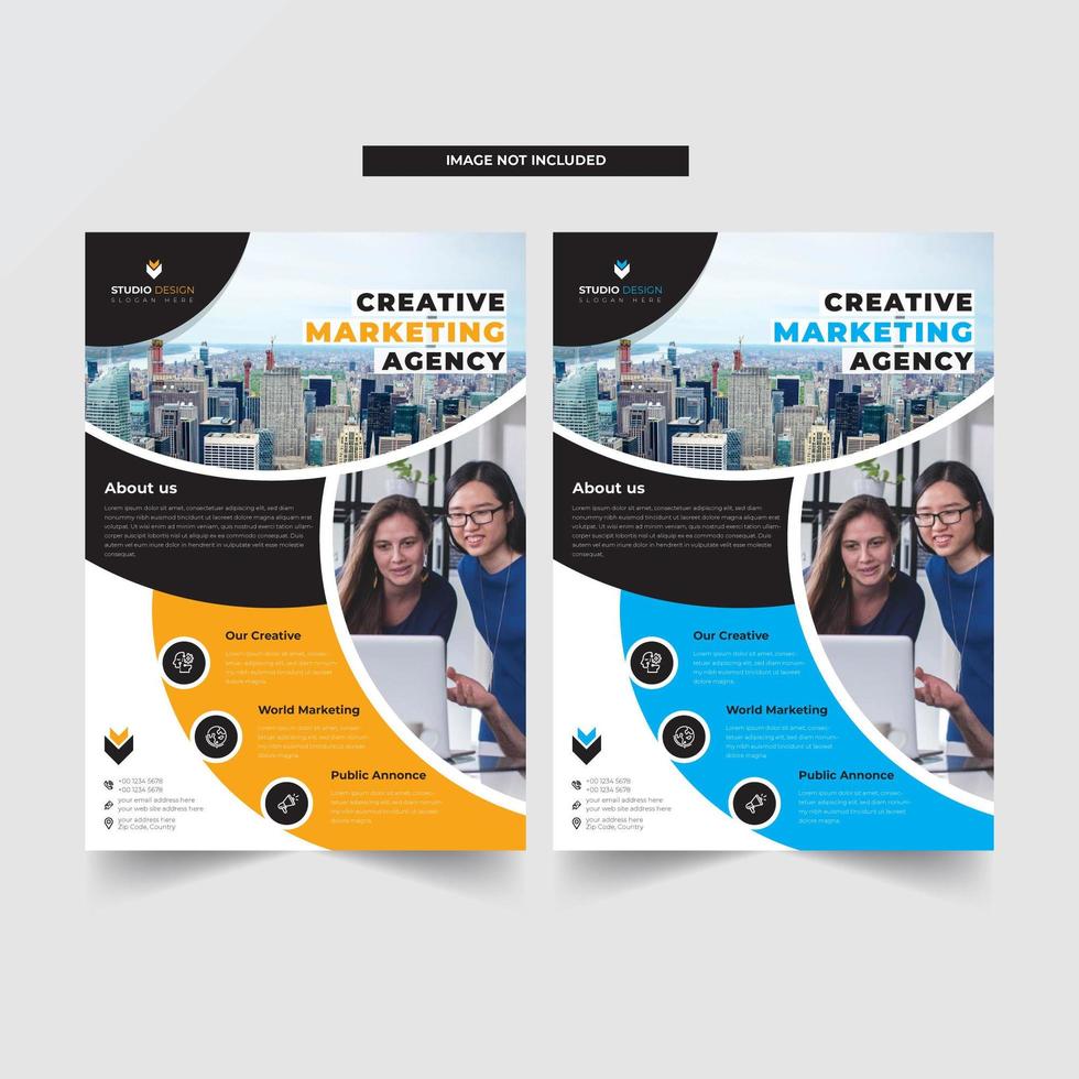 Business Flyer Template with Modern Curved Design vector
