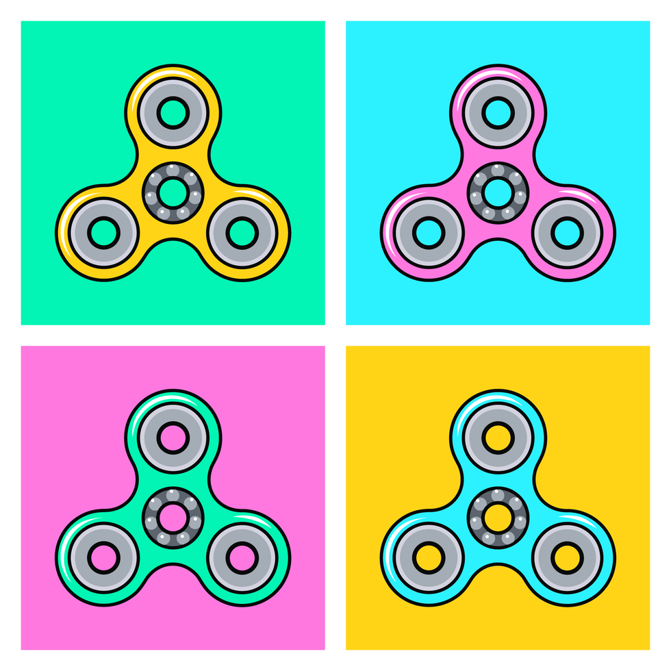 Iconos de Vector colorido Fidget Spinner