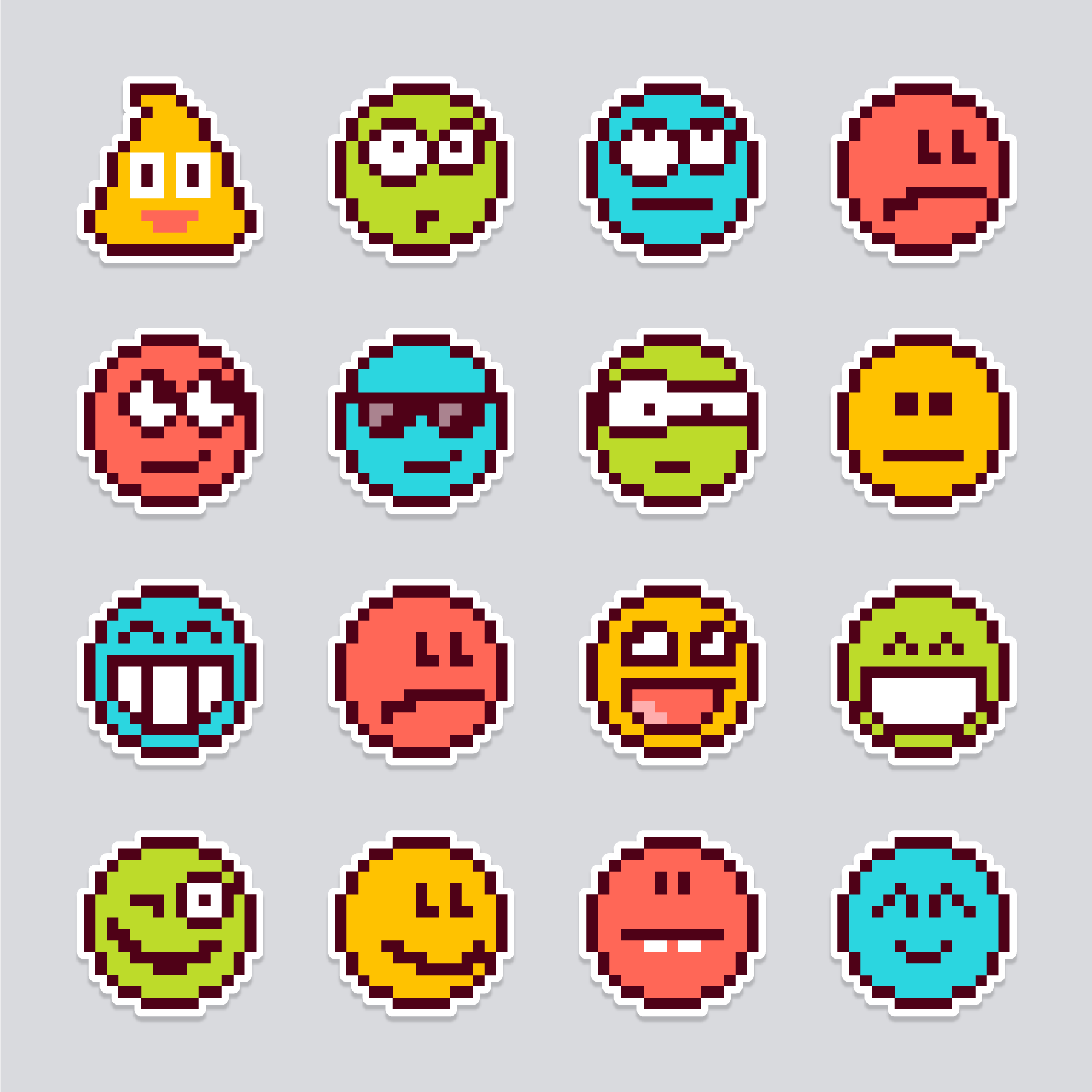 Cute Pixel Art Emoji 
