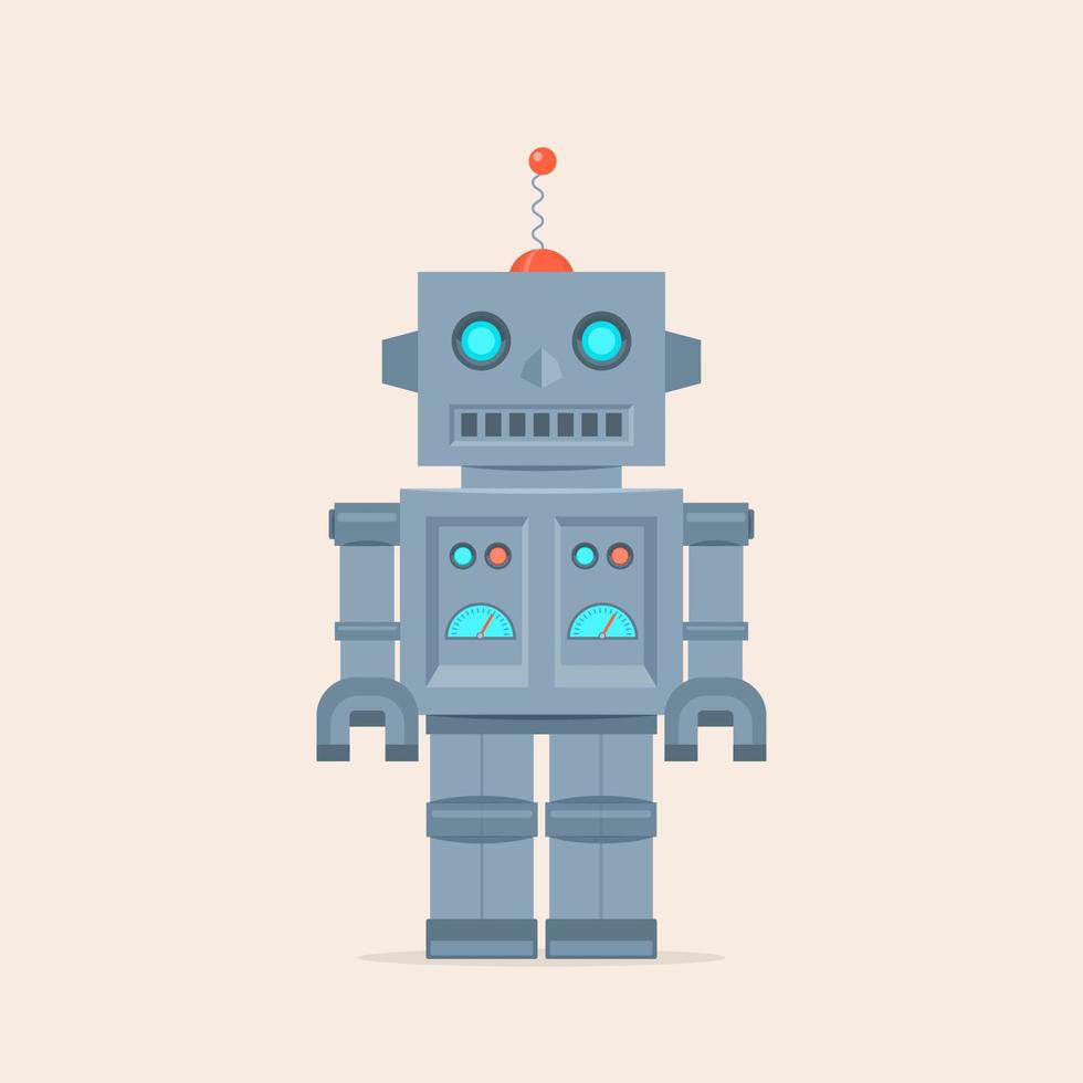 Ilustración de vector de robot retro