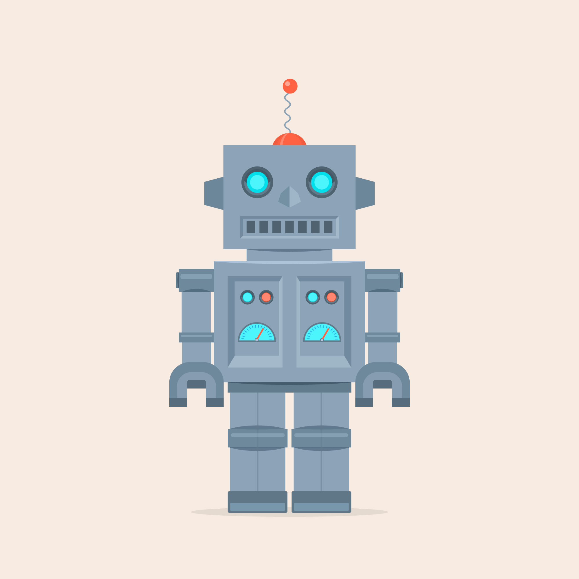 Retro Robot Vector Illustration 692252 Vector Art at Vecteezy