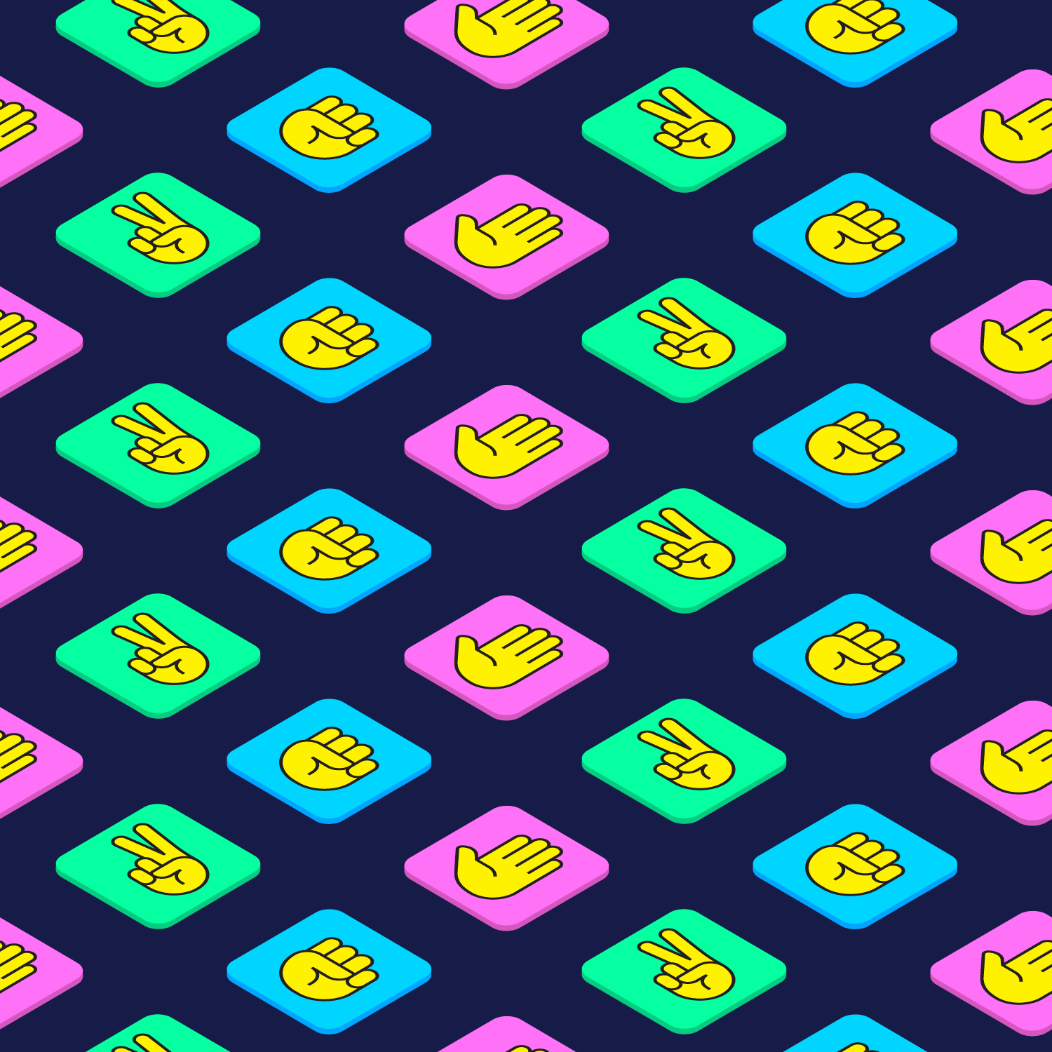 Colorful Rock Paper Scissors Vector Pattern 692257 Vector Art at Vecteezy