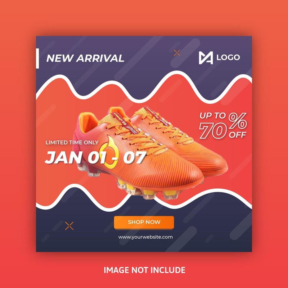 Social media post template with wavy design vector