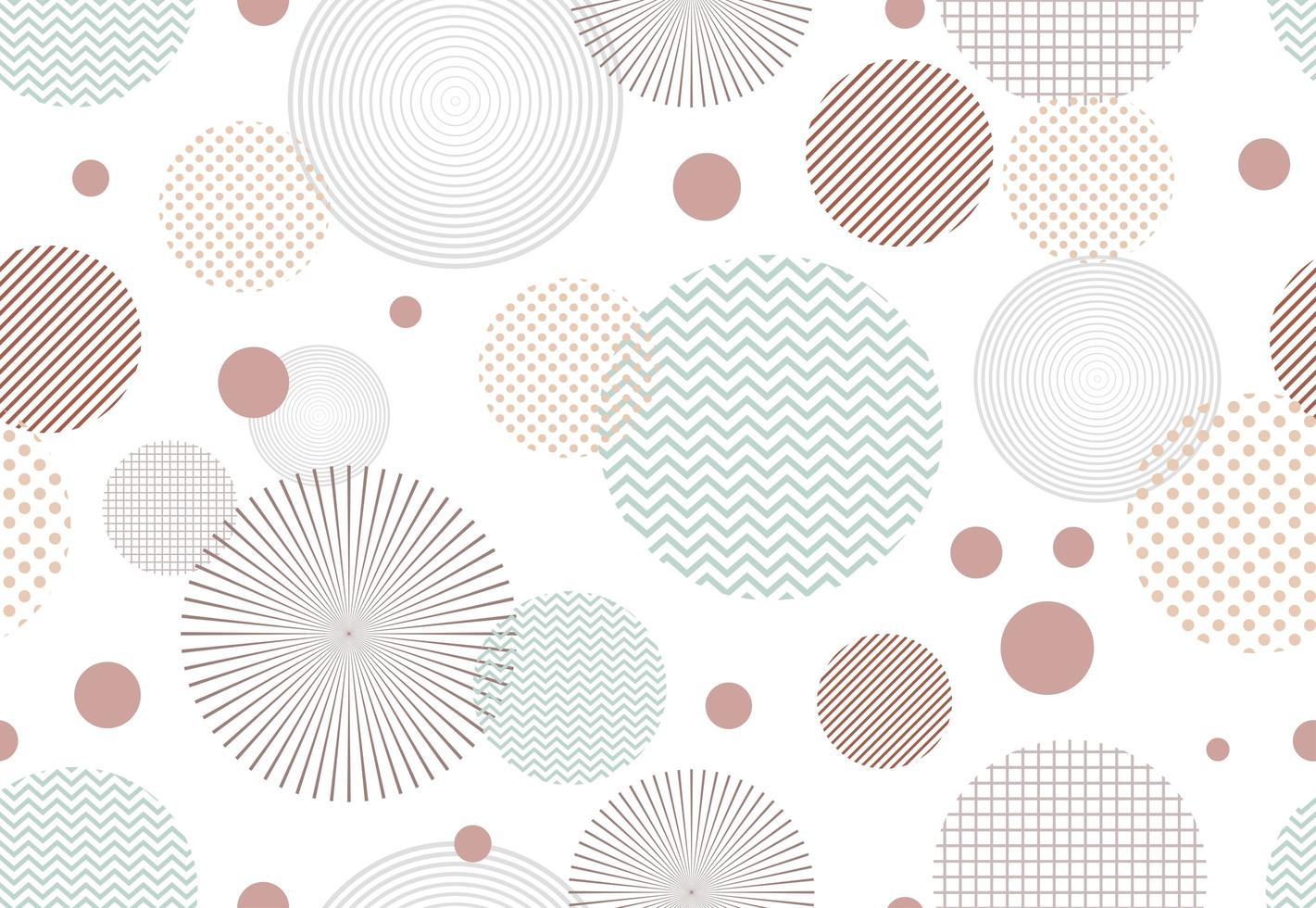 Seamless pattern of abstract circle shape elements on white background vector