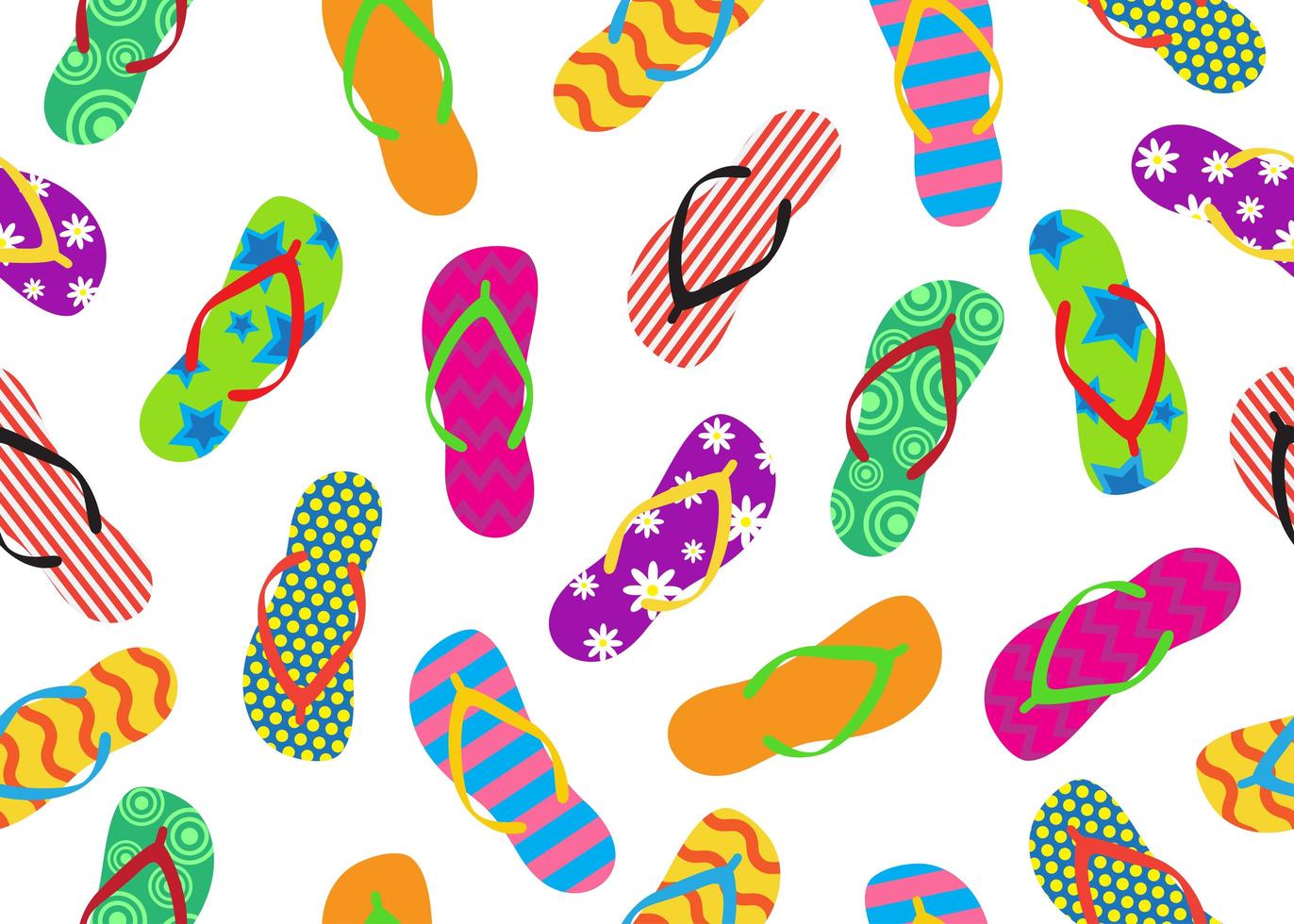 Seamless pattern of colorful flip flops vector